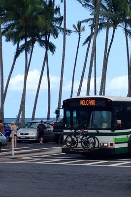 bus with bikes on front rack